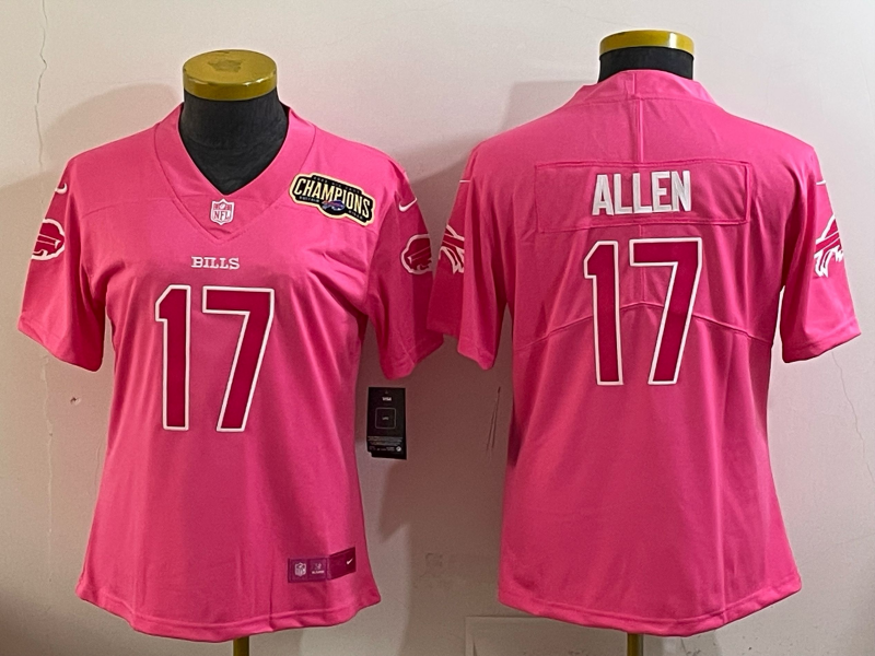 Youth Buffalo Bills #17 Allen pink Nike 2025 Limited MLB Jersey 005